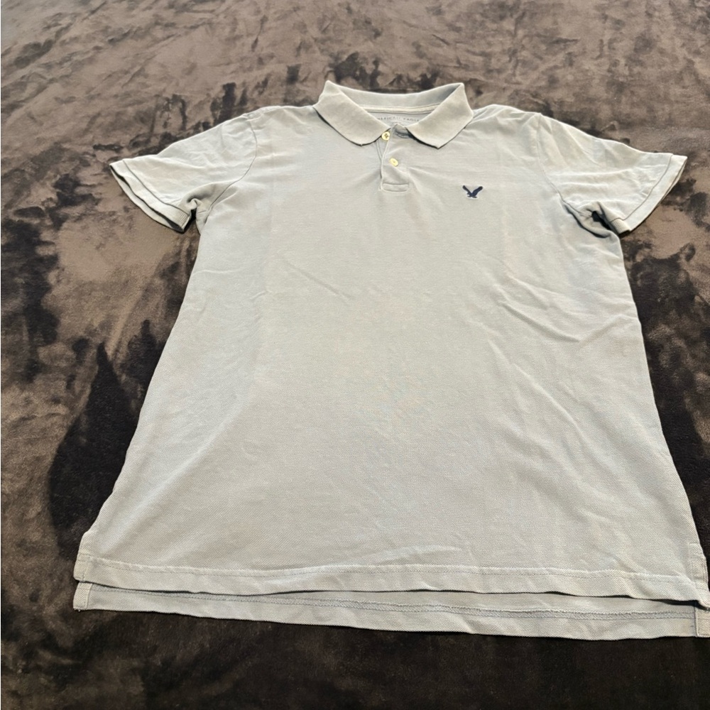 American Eagle Outfitters Pale Blue Polo Shirt